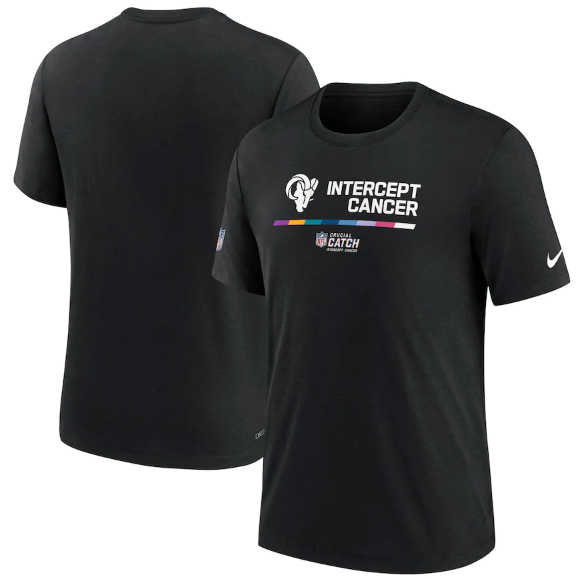Men's Los Angeles Rams 2022 Black Crucial Catch Performance T-Shirt Men's Los Angeles Rams 2022 Black Crucial Catch Performance T-Shirt